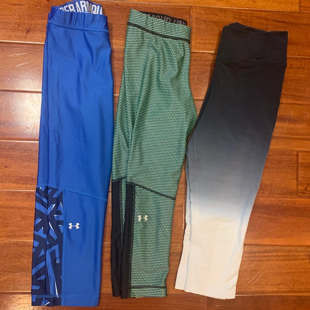 Under armour and Nike workout pants